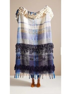 NWOT ~ All Roads Design Throw Blanket Anthropologie Bloomfield Fringe